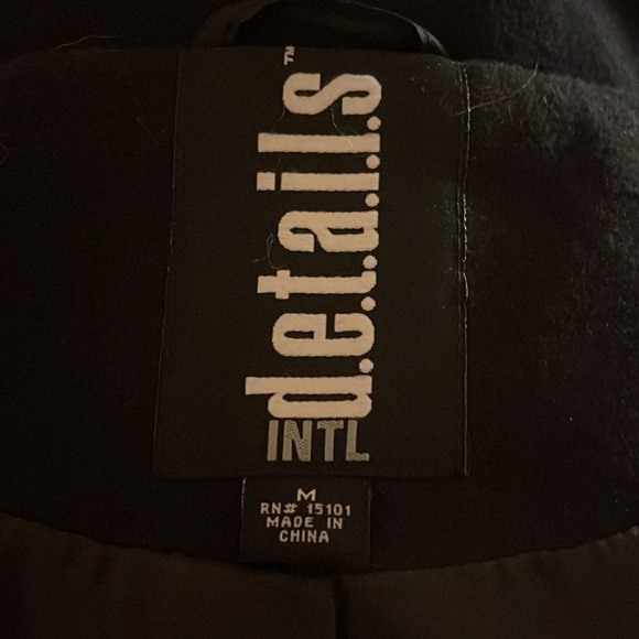 EUC polyester black pea-coat - Picture 5 of 8